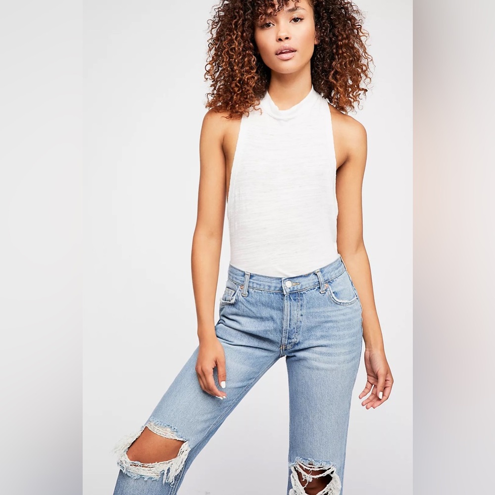 Free People Maggie Mid Rise Straight Leg Jeans - Picture 3 of 16